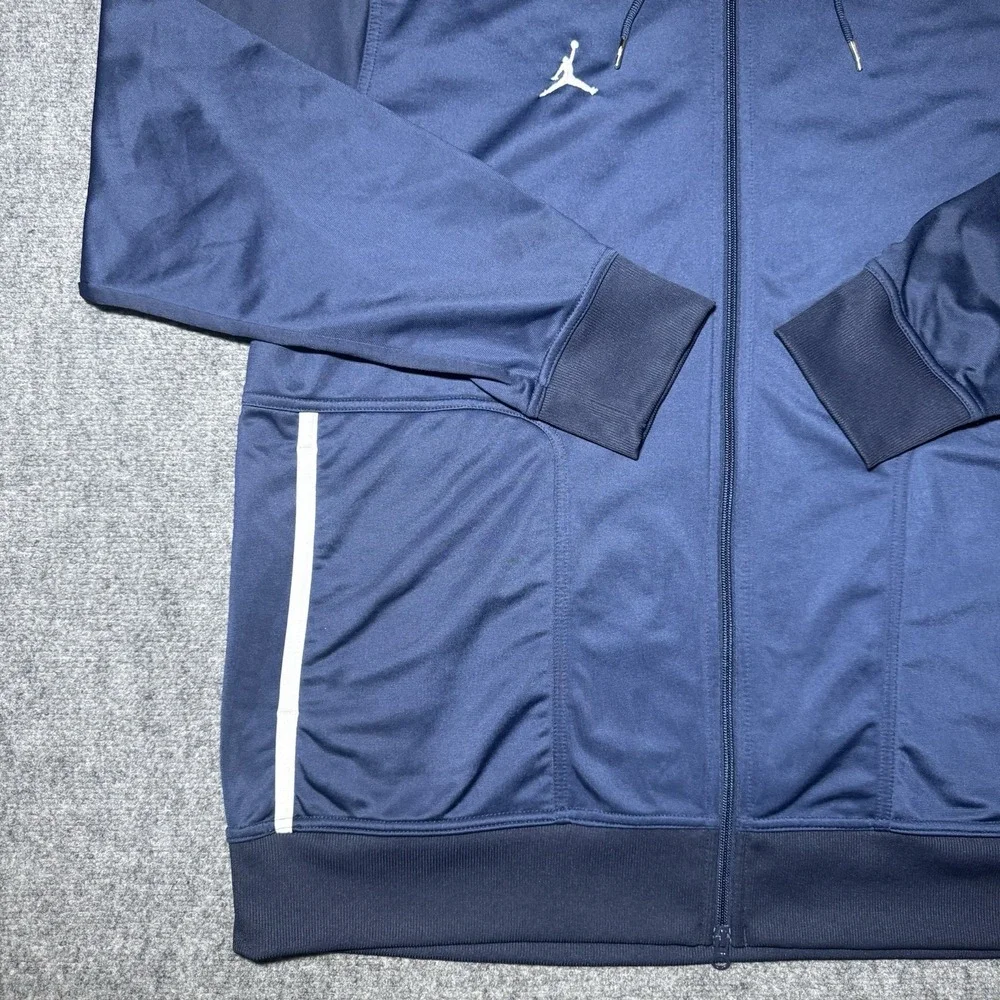 Jordan Jumpman Full Zip Hoodie Track Jacket Men XL Navy w/ White Accents Logo
